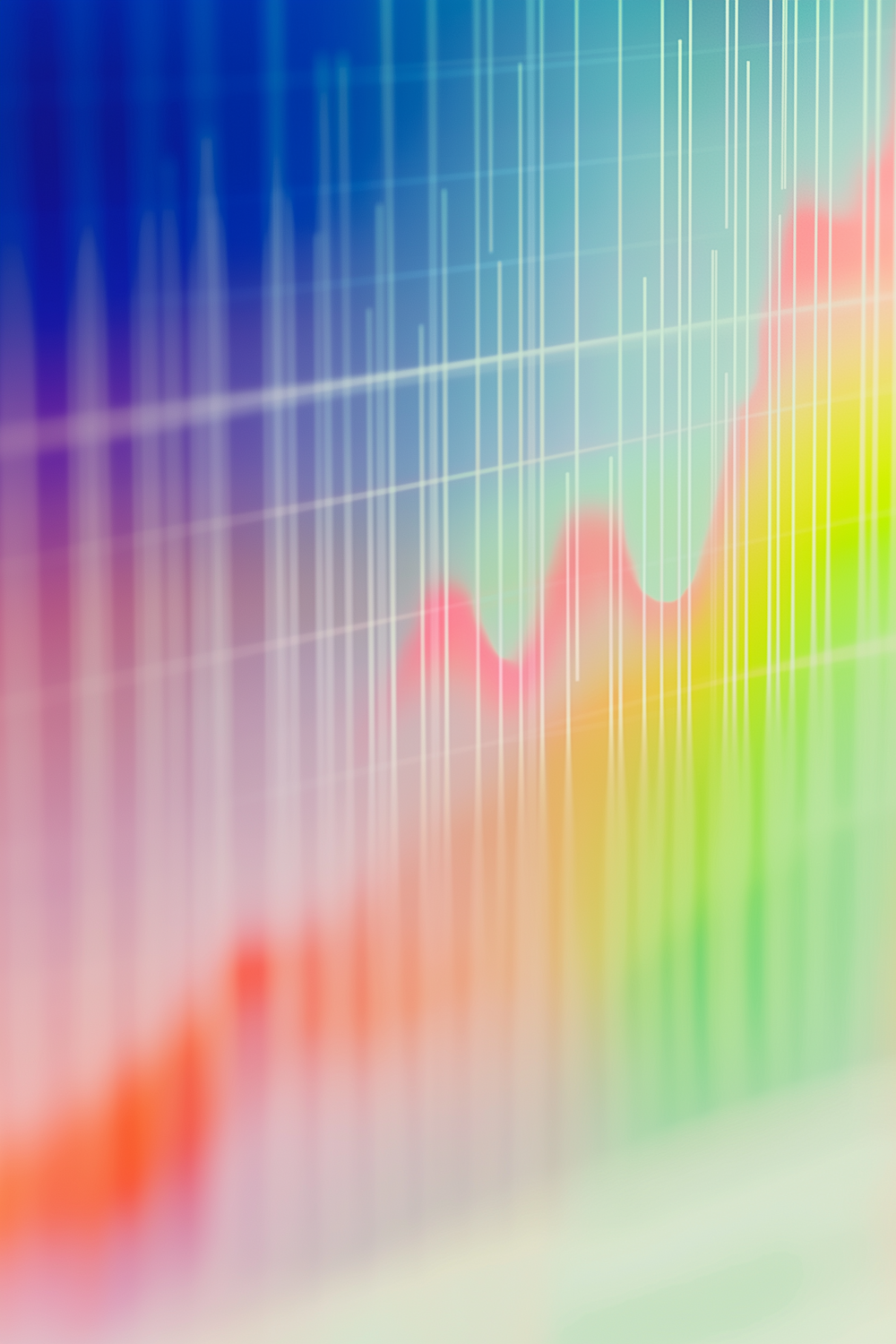 Colourful abstract graph with gradient hues and grid lines
